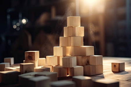 building wood blocks, plan and strategyの素材
