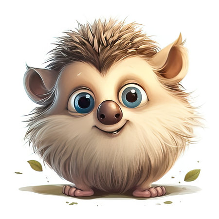 Cartoon character of cute hedgehogの素材
