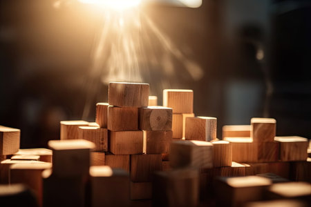 building wood blocks, plan and strategyの素材
