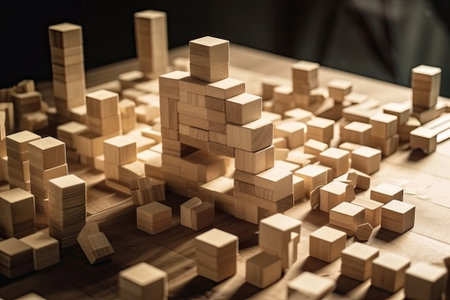 building wood blocks, plan and strategyの素材