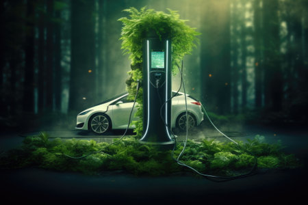 Ev charging station, green energy power, ev carの素材