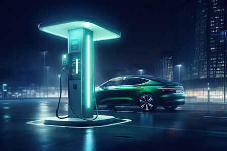 Ev charging station, green energy power, ev carの素材