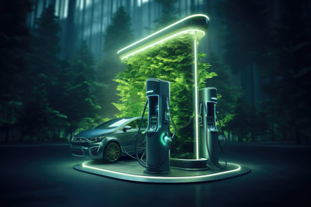 Ev charging station, green energy power, ev carの素材