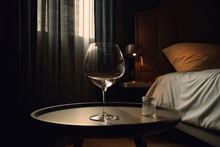 wine glass on the tableの素材