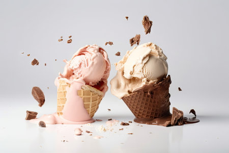ice cream drop on floor, Made by AI,Artificial intelligenceの素材