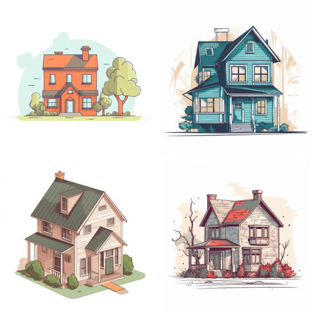 2d home on white backgroundの素材