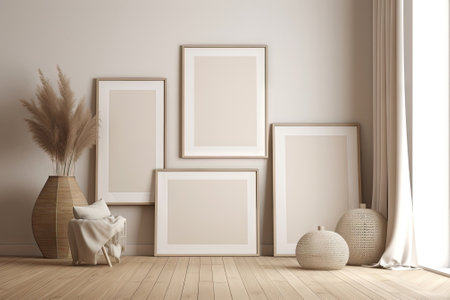 Frame mockup with room interiorの素材