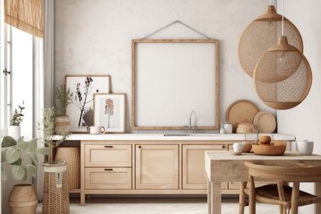 Frame mockup with room interiorの素材