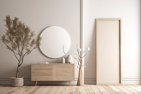 Frame mockup with room interiorの素材