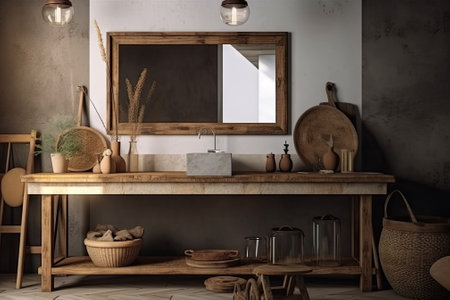 Frame mockup with room interiorの素材