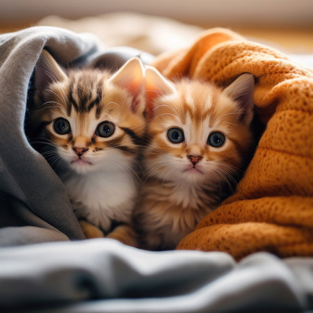 a group of adorable kittens togetherの素材