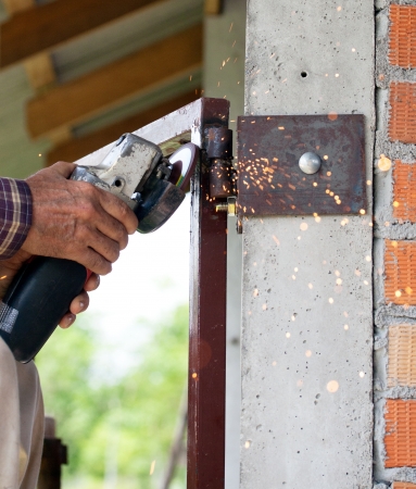 Electronic hand glinder using の写真素材