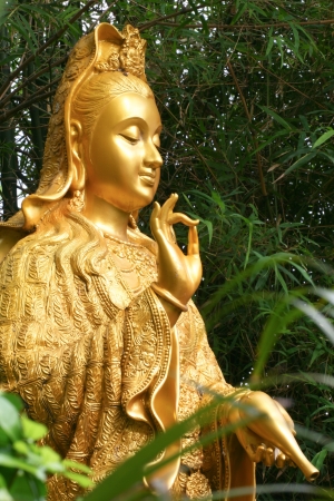Kuan yin goddessstatue in blessing  Meaning goodluck の写真素材