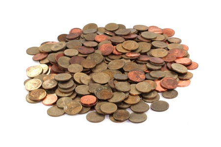 Heap of Thai bath background. This coins is 50 Satang coins