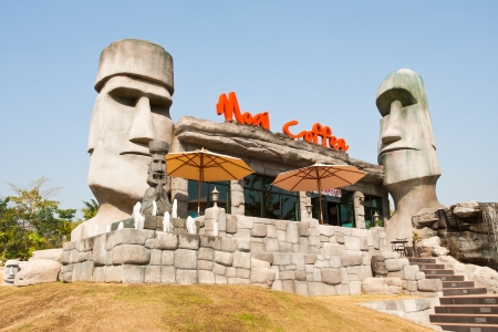 Moai Cafe  The art cafe in Rachaburee Thailandのeditorial素材
