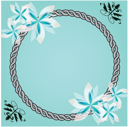 flower and rope design border backgroundのイラスト素材