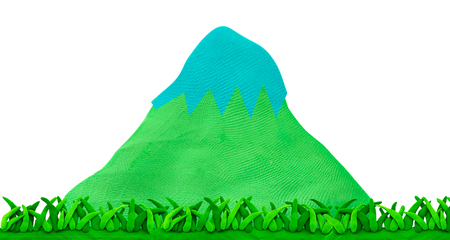 plasticine Mountain and grass concept natureの写真素材