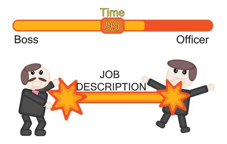 Boss Attack officer or salary man  by job description Paper cut Designのイラスト素材
