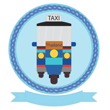 Tuk Tuk Colorful Logo Paper Cut Designのイラスト素材