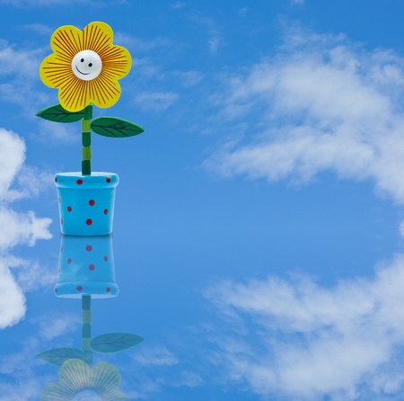 sunflower with blue skyの写真素材