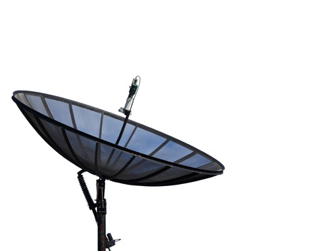 Satellite dish on white backgroundの写真素材