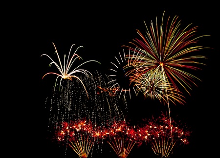 colorful of firework in nightの写真素材