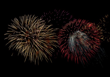 beautiful multicolor of firework in night