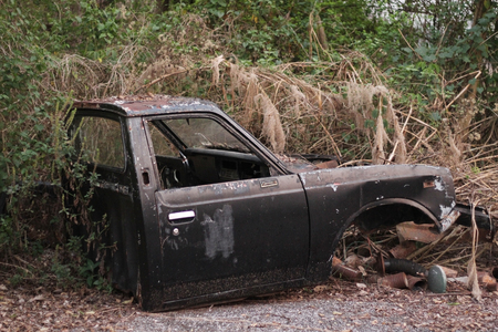 abandoned old carの写真素材