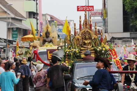 Songkran Festival at Thapae Road Chiangmai.のeditorial素材