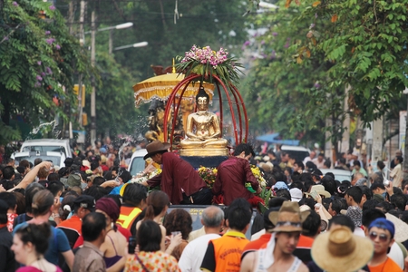 Songkran Festival at Thapae Road Chiangmai.のeditorial素材
