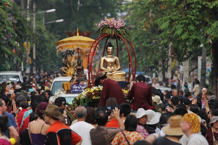 Songkran Festival at Thapae Road Chiangmai.のeditorial素材