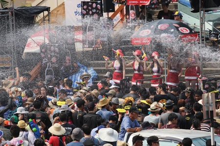 Songkran Festival at Thapae Road Chiangmai.のeditorial素材