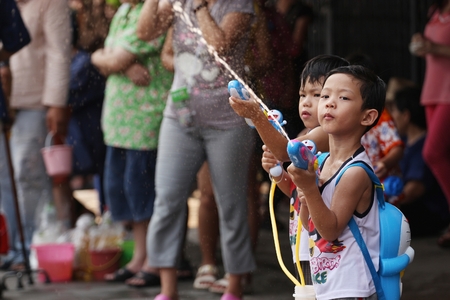 Songkran Festival at Thapae Road Chiangmai.のeditorial素材