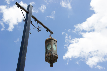 Street lamps and skyの写真素材