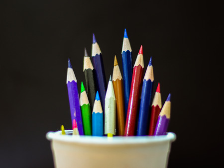 Color Pencils On Background Close-upの写真素材