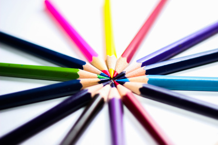 Color Pencils On Background Close-upの写真素材