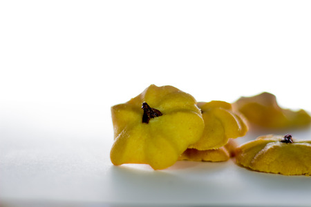 Raisins with cookies on white backgroundの写真素材