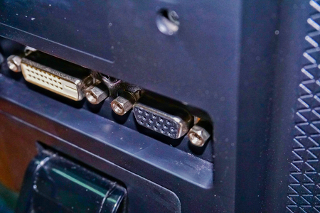 VGA cable connector, cable connection, computerの写真素材