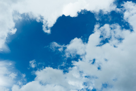 Blue sky and white cloudsの写真素材