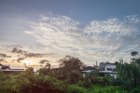 The sky in the morning the sun is going up.の写真素材