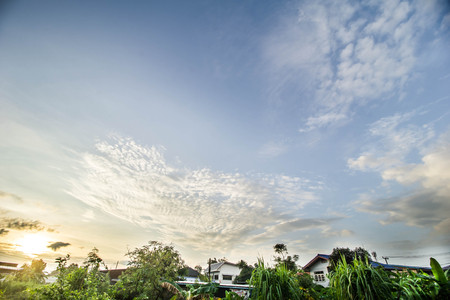 The sky in the morning the sun is going up.の写真素材