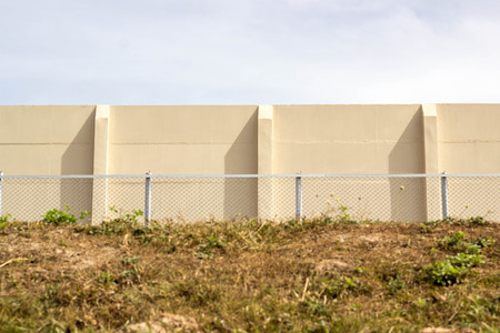 The barbed wire barrier to prevent the inmate of the prisoner.の写真素材