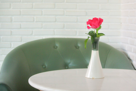 Pink roses on the table, the concept of love and hearts on Valentine's Day.の写真素材