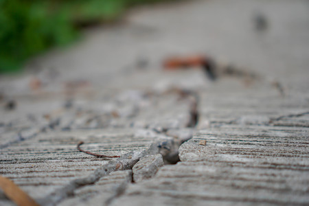 Cracked concrete roadの写真素材