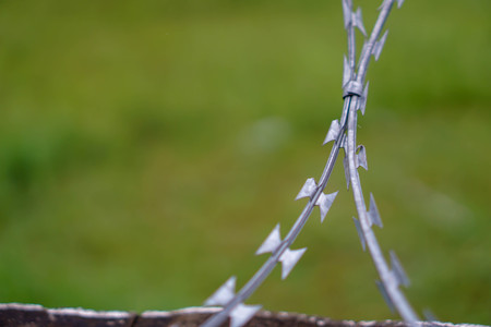Wire on the wall of the prison.