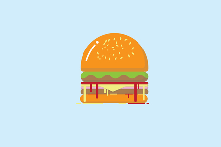 a hamburger icon on a blue background Summer symbol for app or logo or design or website of quality assembly vectorの写真素材