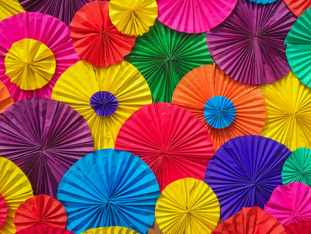 Abstract multicolored paper as background.の写真素材