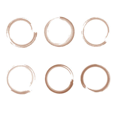 Smudge the circles of coffee mugs with illustrator.のイラスト素材