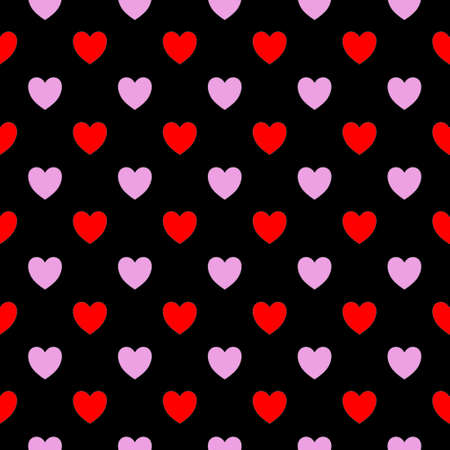 Red and pink hearts on a black background are used for backgrounds