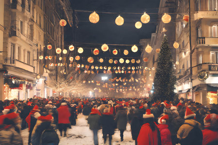Christmas market in Milan. Milan is the capital and the largest city of Italy,generative AIの素材